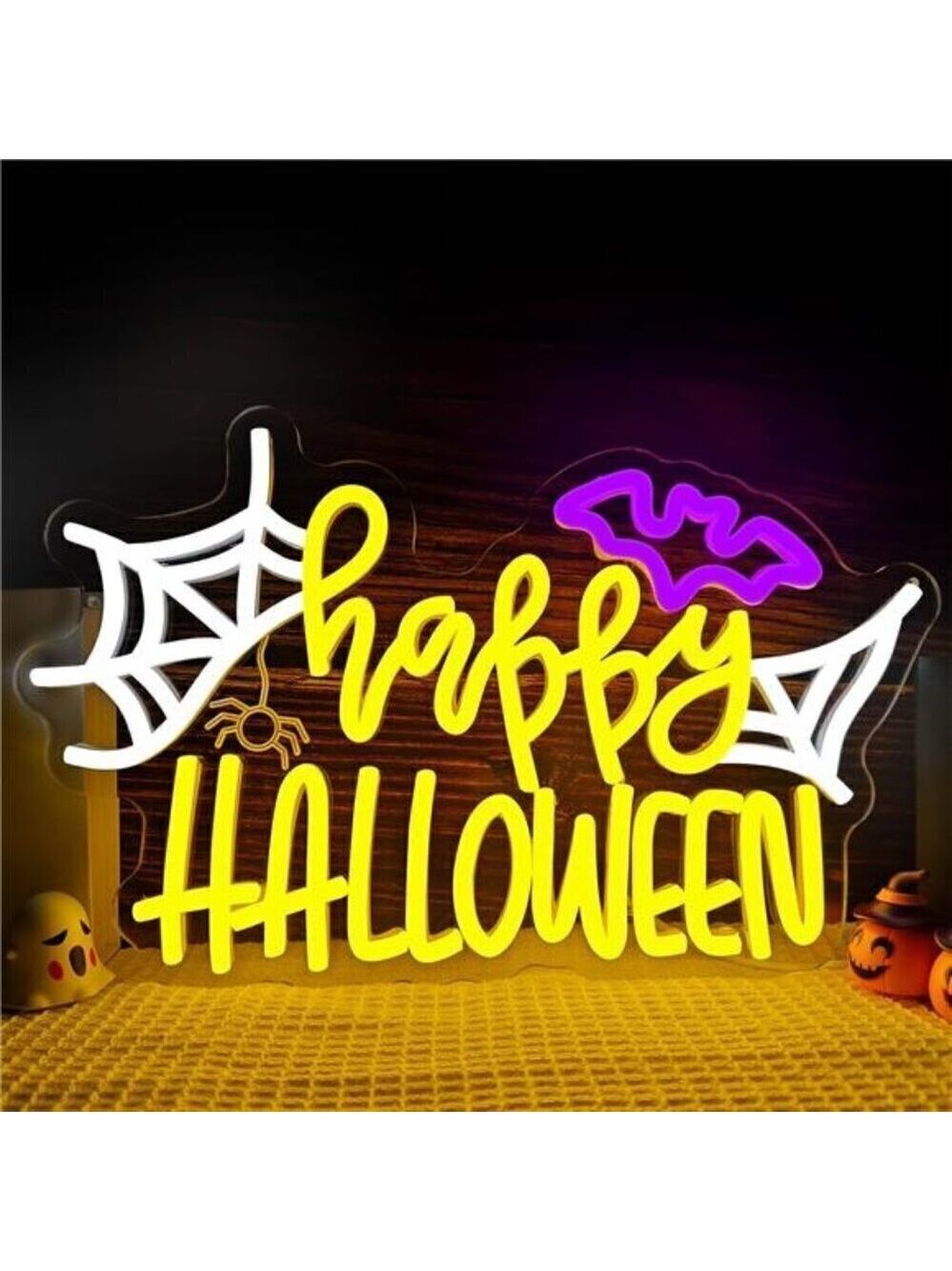 Halloween neon signs Spider Web Light Sign bat neon sign for bedroom decorations